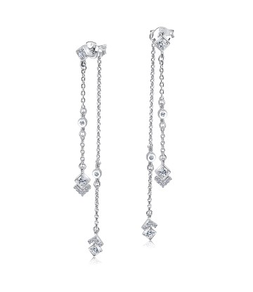 Gorgeous CZ with Drop Silver Earring STC-2160 